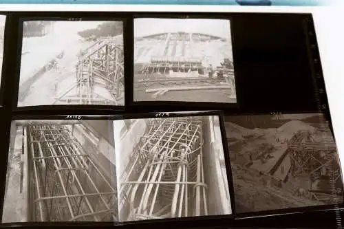 14 alte Negative - Großbaustelle - Brücke ?? Staudamm ?? 
