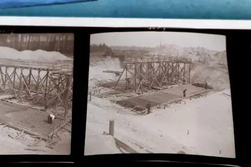 14 alte Negative - Großbaustelle - Brücke ?? Staudamm ??