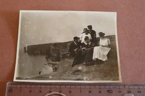 Tolles altes Foto Personen an Steilküste von Helgoland  1925