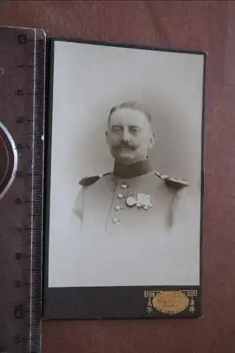 Tolles altes CDV Foto - Portrait eines Soldaten - mit Orden - Landau 1908