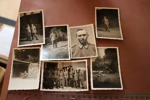 sieben alte Fotos eines Soldaten