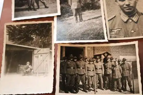 sieben alte Fotos eines Soldaten