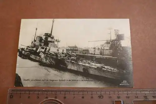 Alte Karte Kriegsschiff Seydlitz zersossen nach Skagerack Schlacht - Wilhelmshav