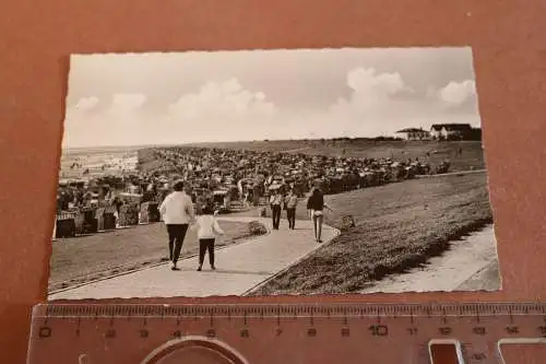 tolle alte Karte - Büsum - Korbstrand am Deich  60-70er Jahre ?