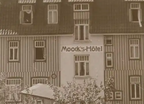 tolles altes Glasnegativ 18x13 -  Moock´s Hotel  Altenau ??  1910-30 ???