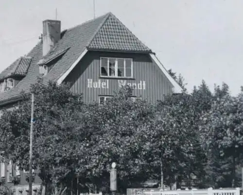 tolles altes Glasnegativ -  Strasse - Gebäude - Hotel Wandt - 20-30er Jahre ??