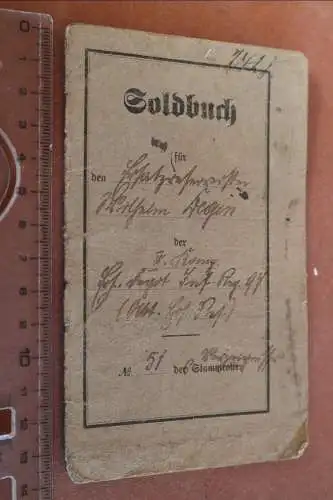 altes Soldbuch eines Soldaten - Inf.Regt. 97 - 1914