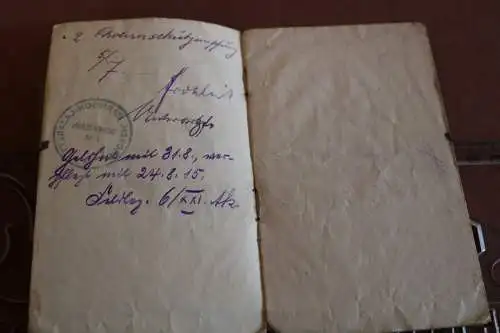 altes Soldbuch eines Soldaten - Inf.Regt. 97 - 1914