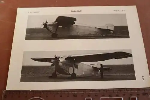 alte Datenkarte- Focke-Wulf A 28 Habicht Datenblatt - 1974 - Luftfahrt im Bild 