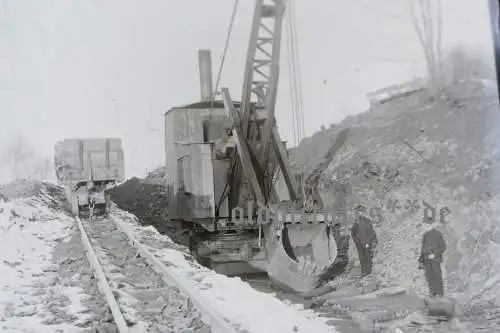 tolles altes Glasnegativ - Dampfbagger bei der Arbeit - 1910-20 ?? (2)