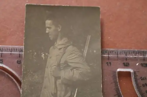 altes Foto - junger Mann mit Schrotgewehr - Flinte - Jäger ?? 1914