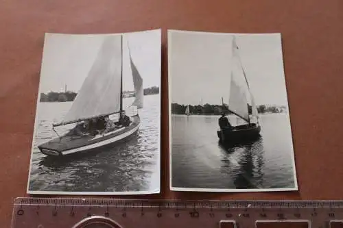 Zwei tolle alte Fotos - Segelboot - 1934 - Raum Zwickau ??? beschrieben