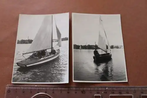 zwei tolle alte Fotos - Segelboot - 1934 - Raum Zwickau ??? beschrieben