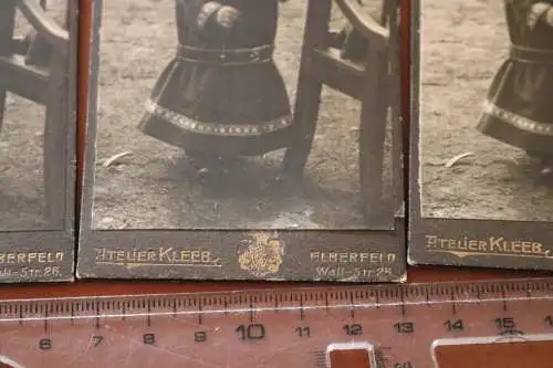 drei alte CDV Fotos - kleines Mädchen im Kleid - Elberfeld 