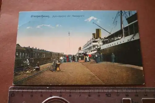 tolle alte Karte - Bremerhaven An Bord gehen der Passagiere 1916