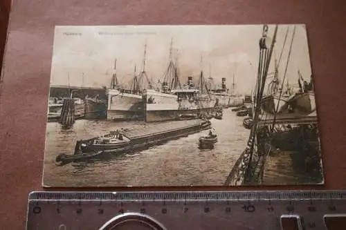 tolle alte Karte - Hamburg -Wörmanndampfer im Hafen  1927