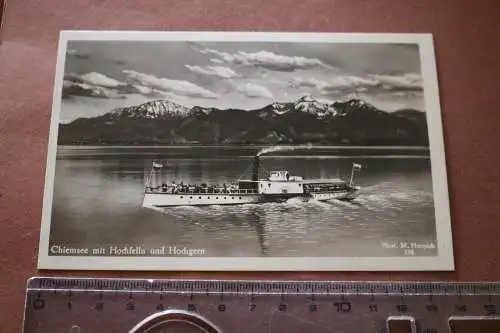 tolle alte Karte - Raddampfer Luitpold auf dem Chiemsee 30-50er Jahre ?
