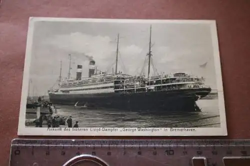 tolle alte Karte - Bremerhaven Ankuft Lloyd-Dampfer George Washington 1910-20