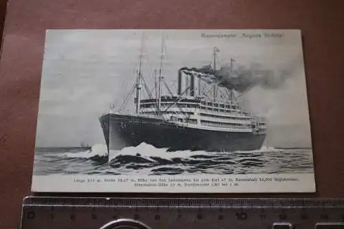 tolle alte Karte - Riesendampfer Augusta Victoria  1909
