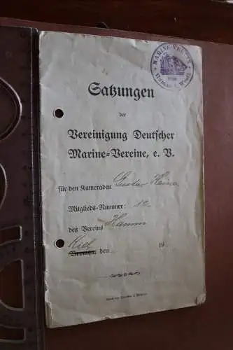 altes Heft - Satzungen der Vereinigung deutscher Marine-Vereine e.V, Hamm 1909? 