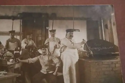 tolles altes Foto - Soldaten - Koch - Schreiber - Verpflegung - 1915