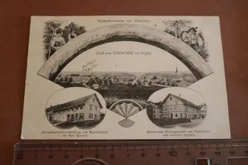tolle alte Karte - Ansichten aus Eisenharz im Allgäu 1917