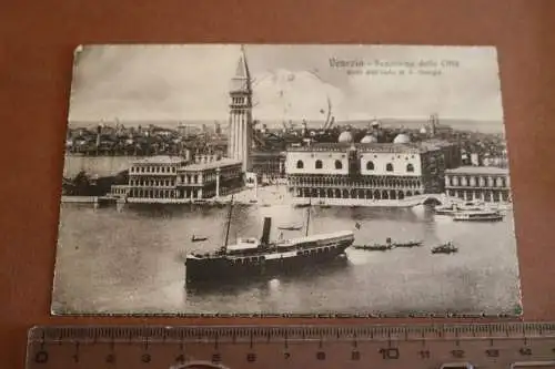 tolle alte Karte - Ansicht Venezien - Venezia - Dampfschiff - 1910