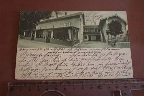 tolle alte Karte - Gasthaus zum Rosenheimer Hof von M. Füglein - Kolbermoor 1918