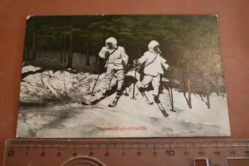 tolle alte Karte -  Soldaten  Schneetarn - Schneeschuhpatrouille  1917