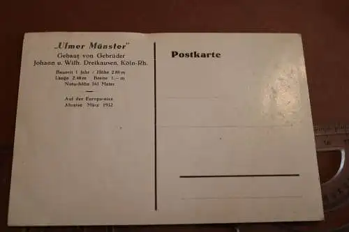 tolle alte Fotokarte - Modellbau - Ulmer Münster mit Erbauer 
