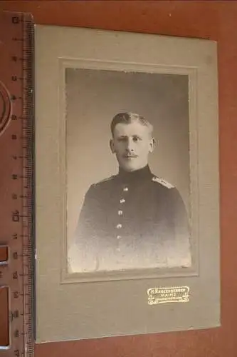 tolles altes Kabinettfoto - Portrait eines Soldaten 1. Inf.Regt. ??? Mainz 