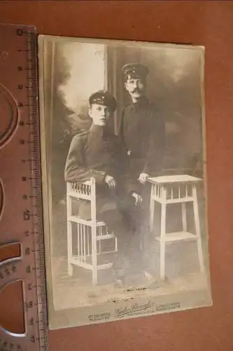 tolles altes Kabinettfoto - Portrait zwei Soldaten - Mannheim ???