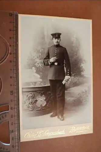 tolles altes Kabinettfoto - Portrait eines Soldaten - Bitterfeld