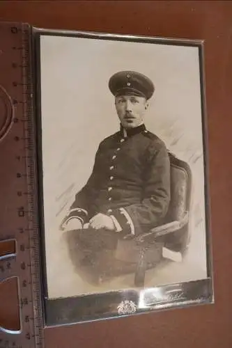 tolles altes Kabinettfoto - Portrait eines Soldaten aus Minden 