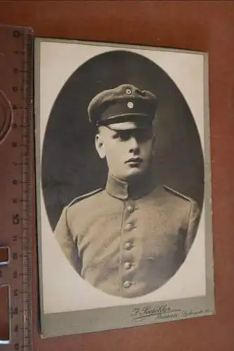 tolles altes Kabinettfoto - Portrait eines Soldaten aus Passau 