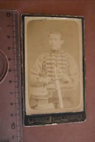 tolles  sehr altes CDV-Foto - Portrait eines  Husar ?? Kavallerie - Limoges