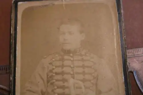 tolles  sehr altes CDV-Foto - Portrait eines  Husar ?? Kavallerie - Limoges