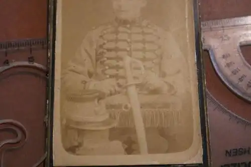 tolles  sehr altes CDV-Foto - Portrait eines  Husar ?? Kavallerie - Limoges