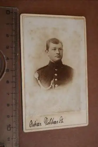 tolles altes CDV-Foto - Portrait eines  Soldaten mit Schützenschnur