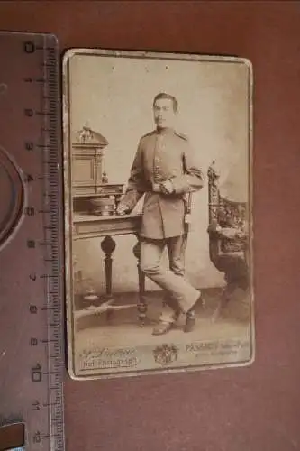 tolles altes CDV-Foto - Portrait eines  Soldaten  Passau 