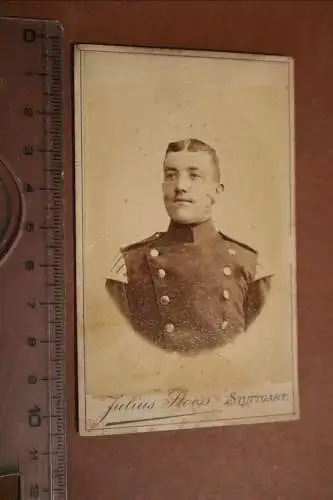 tolles altes CDV-Foto - Portrait eines  Soldaten  aus Stuttgart - Musikkorps