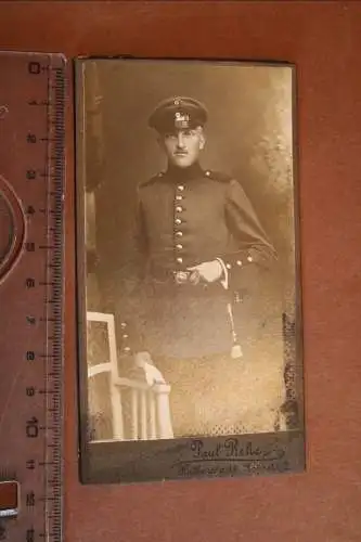 tolles altes CDV-Foto - Portrait eines Soldaten - Halberstadt - 25. I.R. ??