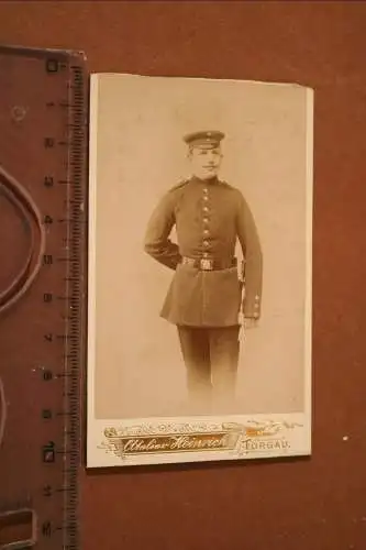 tolles altes CDV Foto - Portrait eines Soldaten - Torgau 
