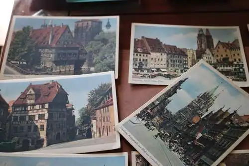 acht tolle alte Karten - Nürnberg in Farbe  40er Jahre 