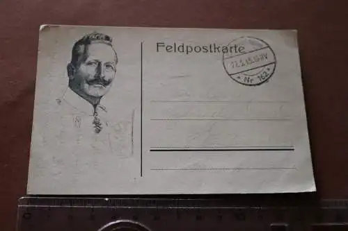 alte Feldpostkarte - Portrait Kaiser Wilhelm gelaufen 1915