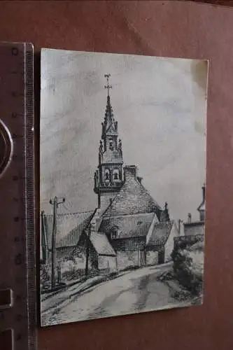 alte Feldpostkarte - Dorfstrasse in der Bretagne   