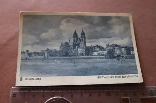 tolle alte Karte - Magdeburg Blick auf dem Dom über die Elbe 1910-30 ??