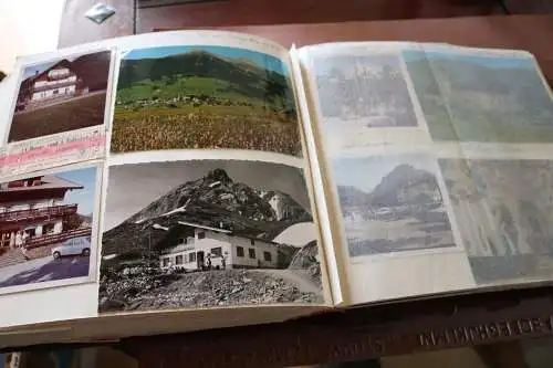 tolles altes Album Fotos, Ansichtskarten, Prospekte Urlaubsreisen 60er Jahre