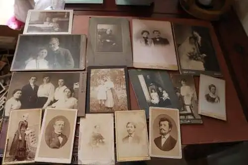 15 alte Kabinett und CDV-Fotos - Personen