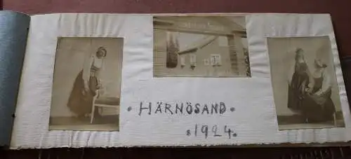 altes kleines Album vom Kind gemacht ? 3 Fotos - Härnösand 1924 Schweden